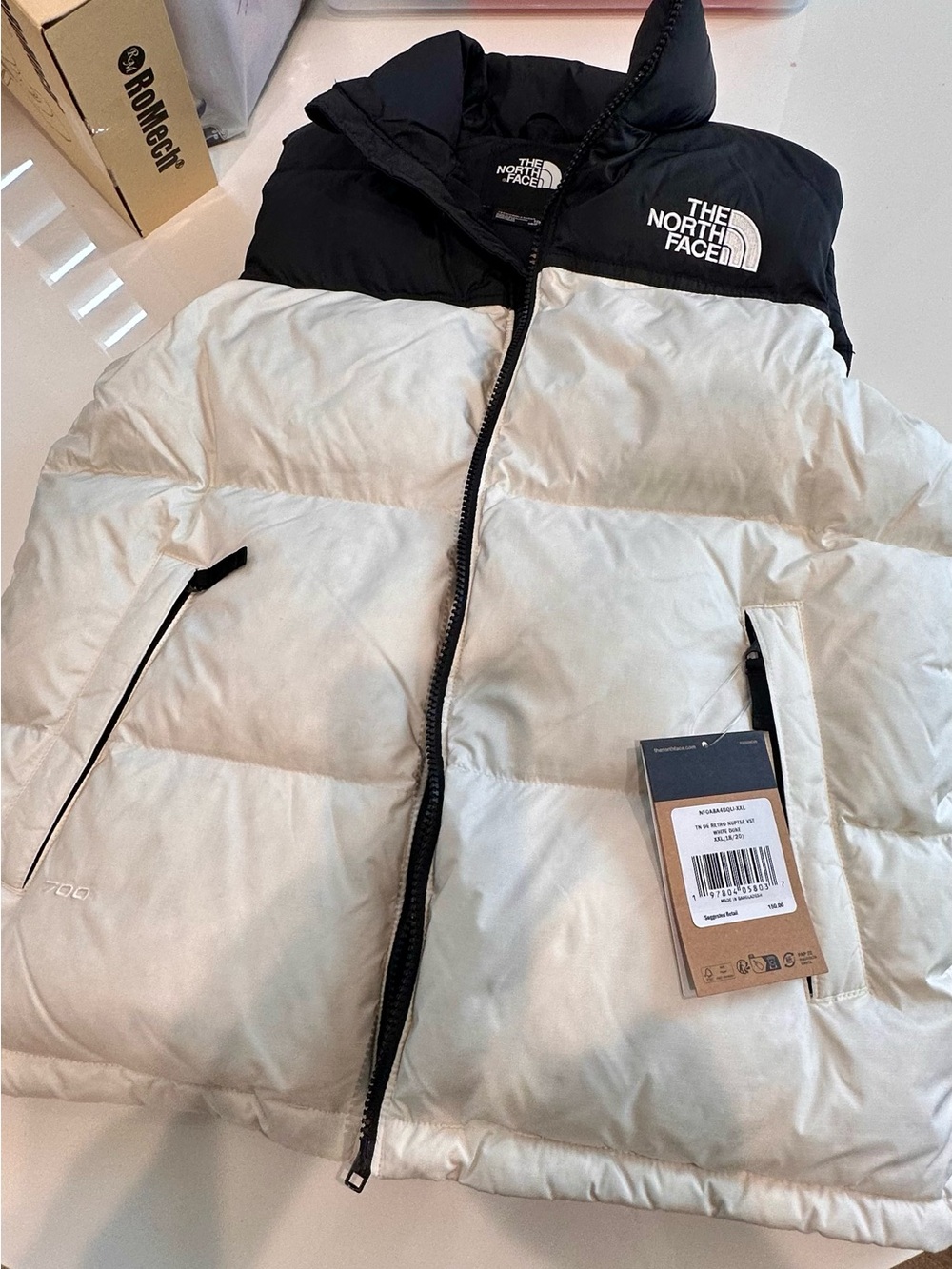 The North Face Black & White Nuptse Puffer Vest